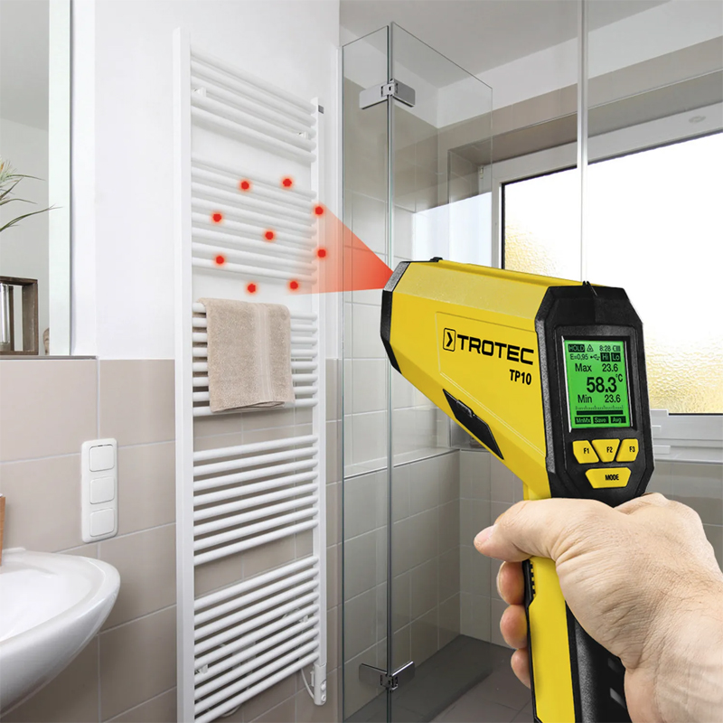 Termometru cu infrarosu, pirometru profesional, Trotec, TP10, multipunct cu laser