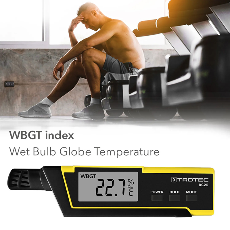 Termohigrometru Trotec, BC25, cu indice de caldura (HI) si afisaj al temperaturii resimtite (WBGT)