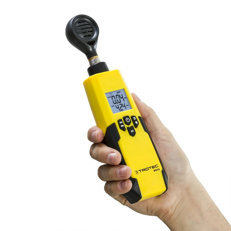 Aparat de masurare a calitatii aerului pentru detectarea concentratiilor de formaldehida (HCHO) si compusii organici volatili (COV) in aerul interior, Trotec, BQ16