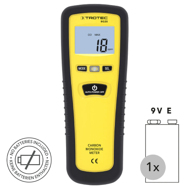 Detector de monoxid de carbon, Trotec, BG20