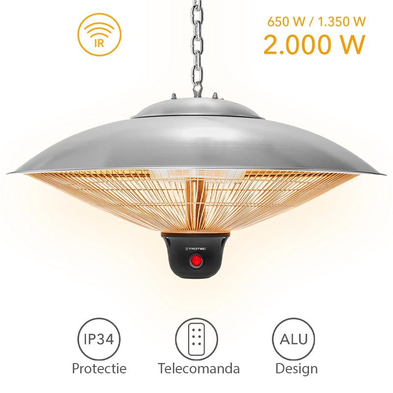 Incalzitor electric cu infrarosii de tavan, TROTEC tip IR2000SC