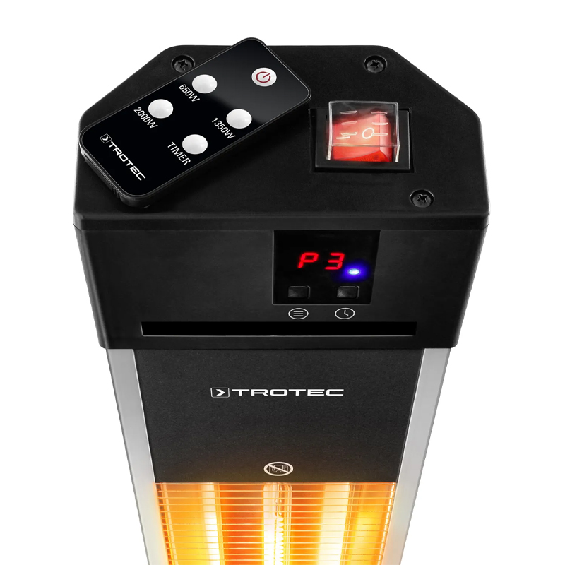 Incalzitor electric pentru terase cu infrarosii cu picior, TROTEC tip IRS2000E