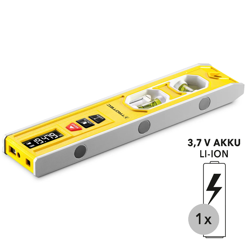 Aparat de masurat 3-in-1, nivela cu 2 bule, nivela laser, telemetru, tip BD1L, Trotec