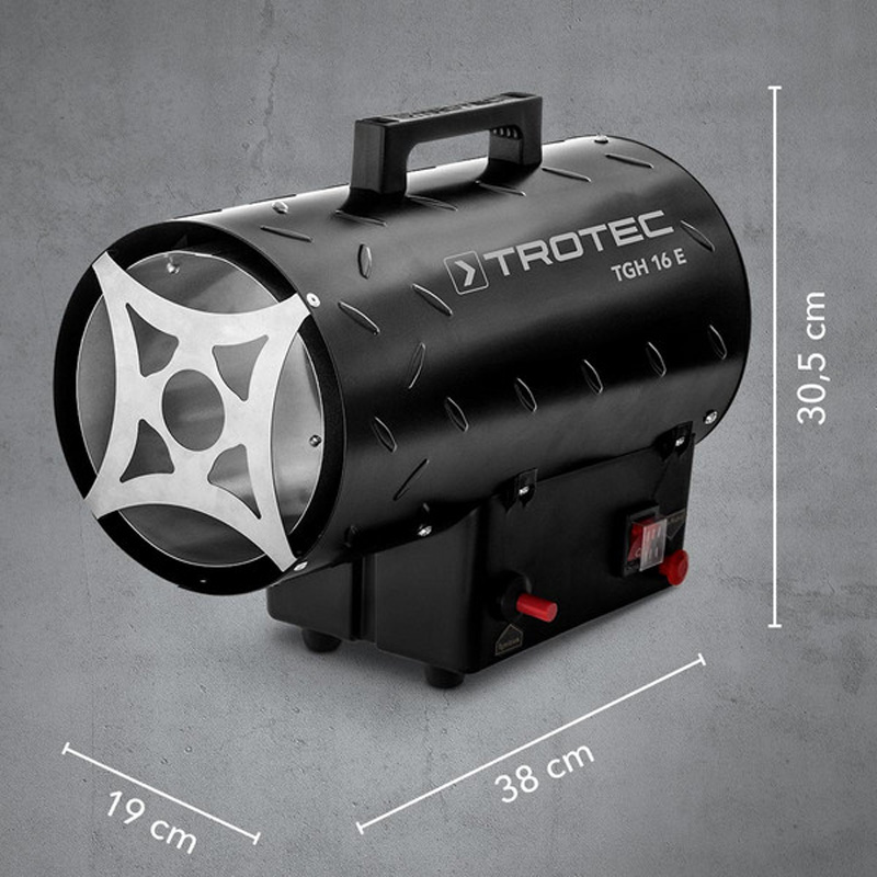 Încălzitor de aer cu GPL TROTEC TGH 16 E, 15 kW – generator de aer cald profesional