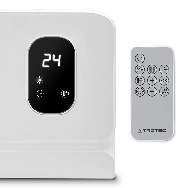 Incalzitor electric de perete Trotec TFC-W27E, 2kW, cu ventilator si telecomanda/termostat digital
