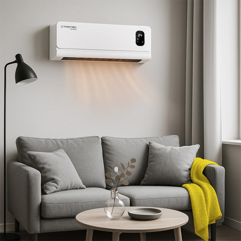 Incalzitor electric de perete Trotec TFC-W27E, 2kW, cu ventilator si telecomanda/termostat digital