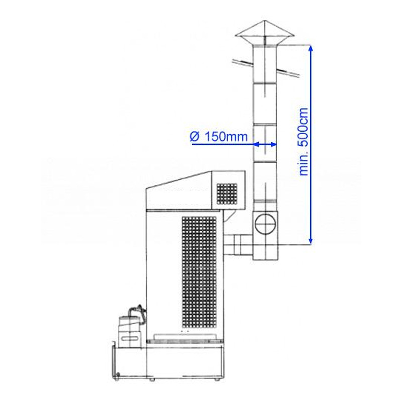 Incalzitor cu ulei ars MTM 30-52 RL ECO WARM - 52 kW, evacuare stanga