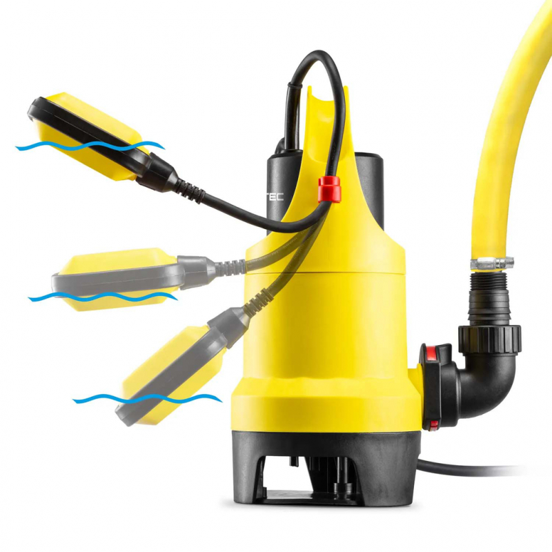 Pompa submersibila de drenaj pentru apa murdara 750W, 12500 L/h, TROTEC TWP 7536 E