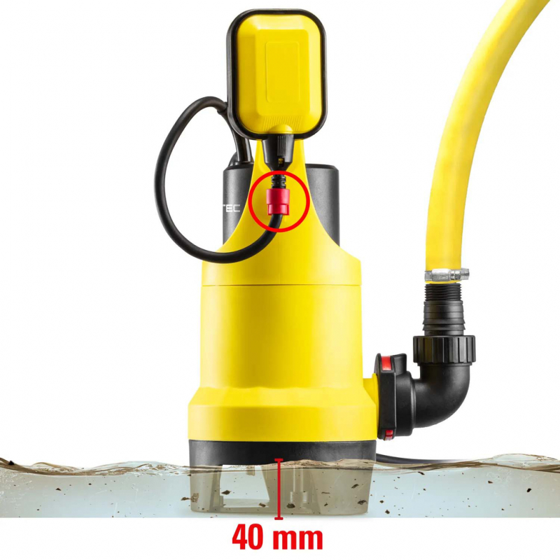 Pompa submersibila de drenaj pentru apa murdara 750W, 12500 L/h, TROTEC TWP 7536 E