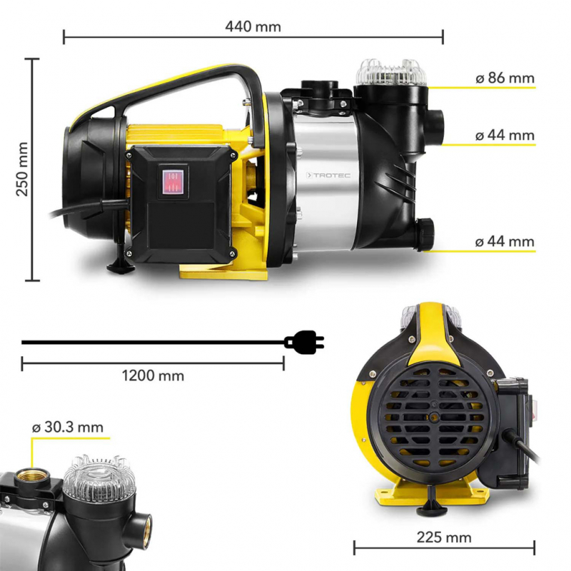 Pompa de suprafata cu filtru, 1300W, 4800 l/h, TROTEC TGP 4800 ESF