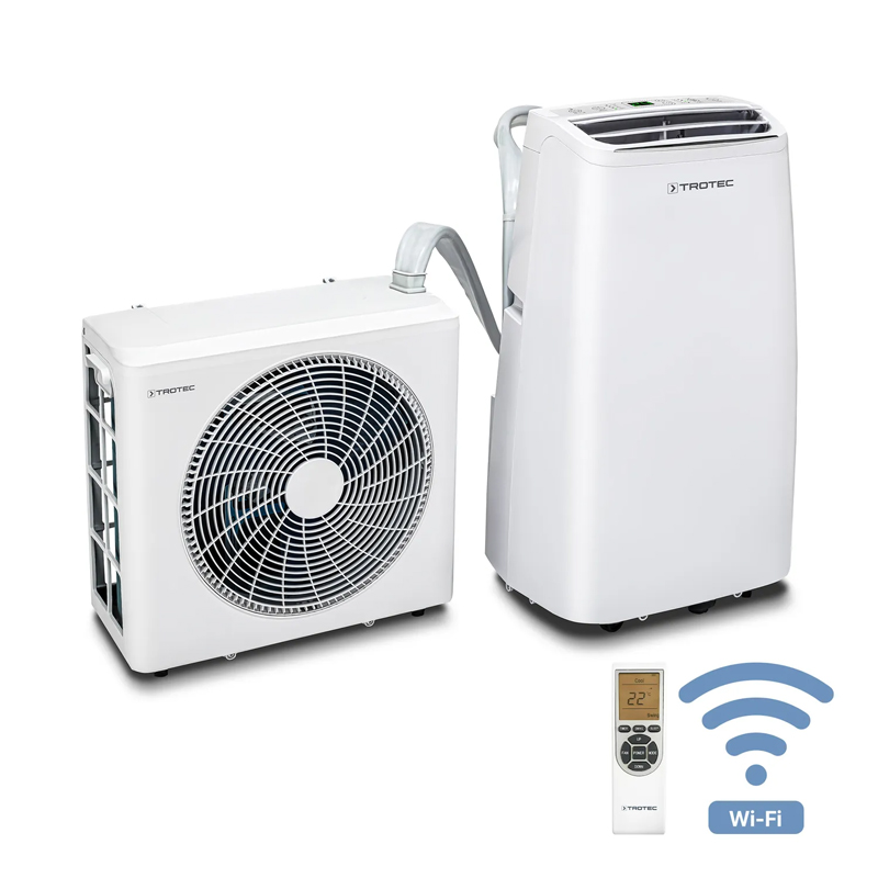 Aparat de aer conditionat portabil split unit cu unitate exterioara Trotec, cu functie de incalzire, PAC-S3510SH WiFi, 3.5 kW, 450m³/h